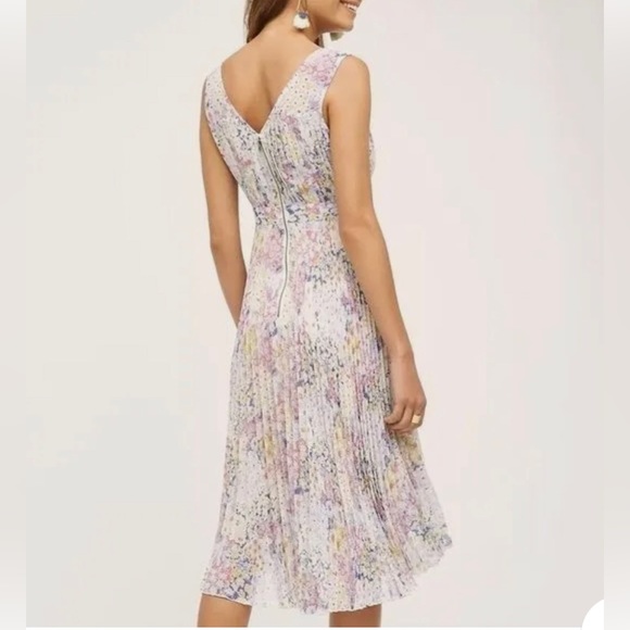 🧨SALE ANTHROPOLOGIE TRACY REESE FLORAL PLEATED FLORAL DRESS - Picture 2 of 8